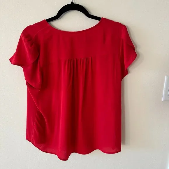 Loft Petite Red  Work Blouse - Picture 7 of 7